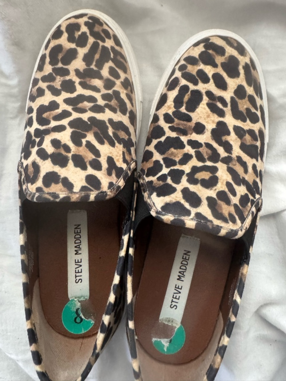 Steve Madden Leopard Print Slip-On Sneakers in Tan and Black